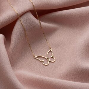 Customize Butterfly Initial Necklace
