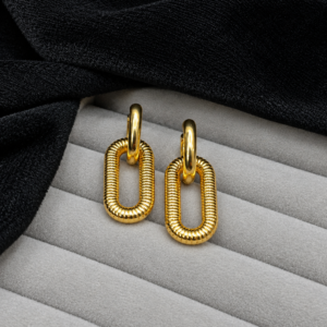 Textured Oval Drop Earrings.