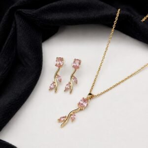 Pink Tulip Necklace set